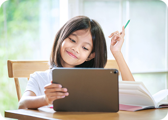 Child learning English